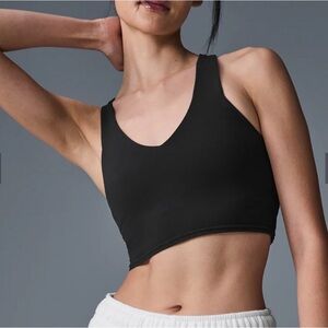 Alo Yoga Real Brank Tank Black Women Size Small Cropped W9587R